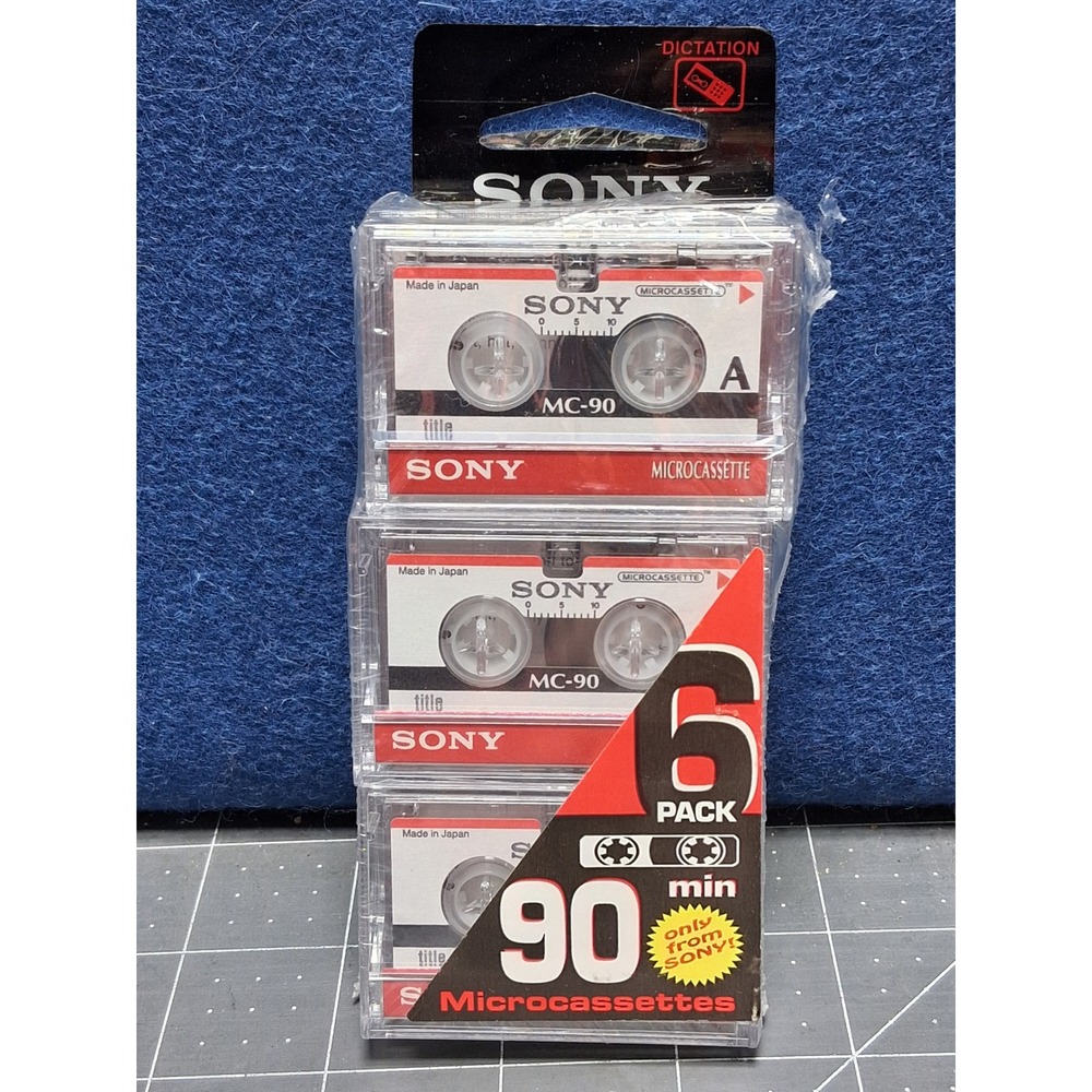 Sony Microcassette MC90 6 Pack 90 Minute Voice Dictation Tapes Japan